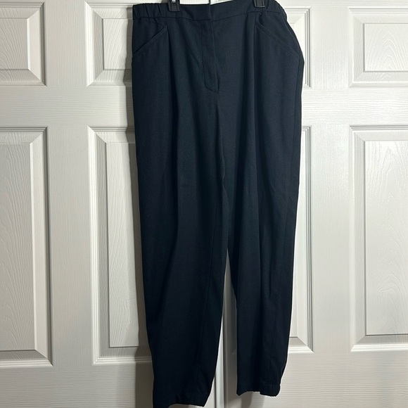 Massimo Dutti Blue/Black Pull On Pants Pockets Stretch Waist L/M READ - Picture 1 of 6